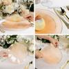 100PCS Plastic Plates-Crystal Design Orange Wave Disposable Plates with Gold Rim, Fancy Disposable Plates Include 50 Dinner Plates, 50 Dessert/Salad Plates for Party & Thanksgiving view 4