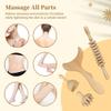 4 Wooden Body Sculpting Massage Tools Set with Contouring Gua Sha Board, Swiss Cup, Roller Stick & Mushroom Massager for Muscle and Lymphatic Wellness view 4