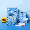Vnaaem Reversible Shark Wrapping Paper Roll for Boys Kids - Ocean Birthday Gift Wrap & Blue Polka Dot Design for Holiday Baby Shower DIY Craft Party - 17 in x 20 ft(Total 28.5sq.ft) view 3
