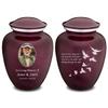 Geturns Embrace Adult Personalized Doves Cremation Urns for Human Ashes I Large Picture Cherry Purple Funeral Urn for Adult Men and Women with Double Side Engraving I 200 lbs view 1