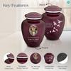 Geturns Embrace Adult Personalized Doves Cremation Urns for Human Ashes I Large Picture Cherry Purple Funeral Urn for Adult Men and Women with Double Side Engraving I 200 lbs view 2