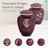 Geturns Embrace Adult Personalized Doves Cremation Urns for Human Ashes I Large Picture Cherry Purple Funeral Urn for Adult Men and Women with Double Side Engraving I 200 lbs view 3