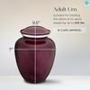 Geturns Embrace Adult Personalized Doves Cremation Urns for Human Ashes I Large Picture Cherry Purple Funeral Urn for Adult Men and Women with Double Side Engraving I 200 lbs view 4