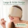 100% Mulberry Silk Sleep Mask, Large Adjustable Eye Cover for Sleeping, Comfortable, Pressure-Free and Breathable Sleeping Masks for Women Men - Biege view 2