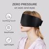 100% Mulberry Silk Sleep Mask, Large Adjustable Eye Cover for Sleeping, Comfortable, Pressure-Free and Breathable Sleeping Masks for Women Men - Black view 2
