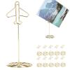 10 PCS Place Card Holder, Golden Metal Airplane Multipurpose Photo Card Holder Memo Note Cards Stand Message Clip with Base for Wedding Birthday Party view 2