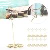10 PCS Place Card Holder, Golden Metal Airplane Multipurpose Photo Card Holder Memo Note Cards Stand Message Clip with Base for Wedding Birthday Party view 3