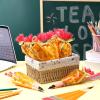 Yexiya 200 Pcs 5.12" x 9.84" End of Year Pencil Gift Bags Cone Popcorn Plastic Clear Treat Popcorn Candy Bags with Ribbon for Classroom Welcome First Day of School Teacher Appreciation Gift view 2