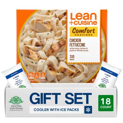 Salutem Vita Chicken Fettuccini Alfredo Frozen Meal, Italian Pasta Dish, Gift Set Pack of 18