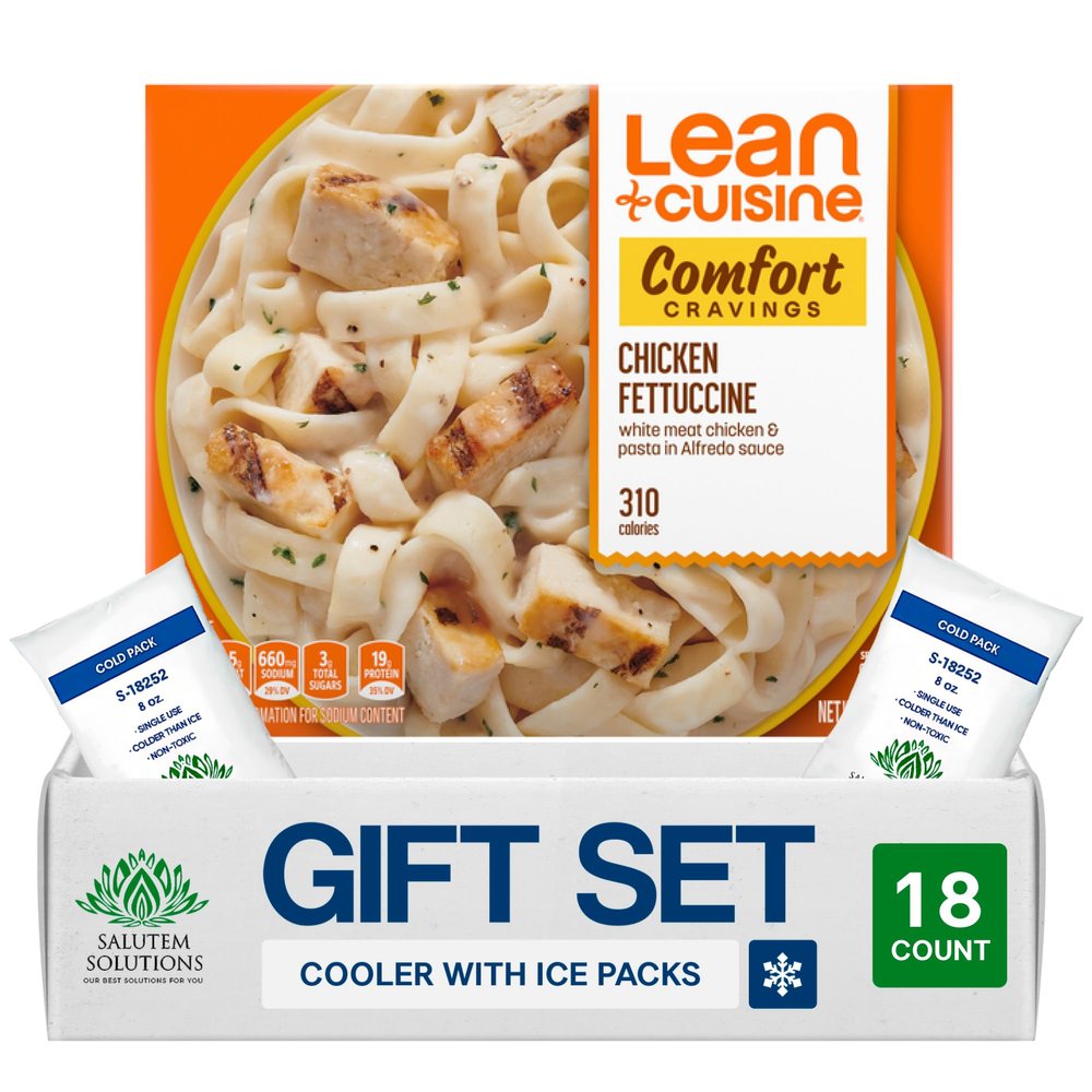 Salutem Vita Chicken Fettuccini Alfredo Frozen Meal, Italian Pasta Dish, Gift Set Pack of 18