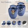 Geturns Embrace Adult Personalized Doves Cremation Urns for Human Ashes I Large Picture Pearl Cobalt Blue Funeral Urn for Adult Men and Women with Double Side Engraving I 200 lbs view 2