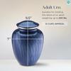 Geturns Embrace Adult Personalized Doves Cremation Urns for Human Ashes I Large Picture Pearl Cobalt Blue Funeral Urn for Adult Men and Women with Double Side Engraving I 200 lbs view 4