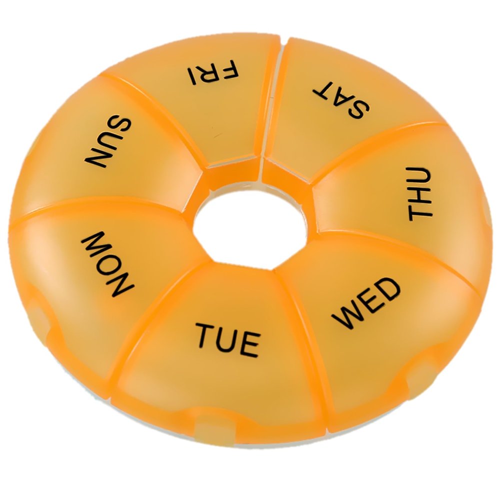 Pill Organizer INVODA Pill Case7 Day Transparent Pill Box Weekly Pill Planner Remark from Sunday to Saturday Pill Container with7 Compartments