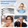 1Pair Glasses Arm Replacement, Universal Glasses Repair Kit with Screws, Eyeglasses Arms Legs Replacement Accessories with Screws Washers Screwdrivers Nose Pads(Black) view 4