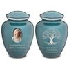 Geturns Embrace Adult Personalized Tree of Life Cremation Urns for Human Ashes I Large Picture Teal Funeral Urn for Adult Men and Women with Double Side Engraving I 200 lbs view 1