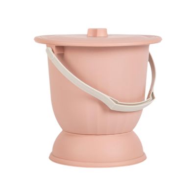 NineLife Basics Portable Commode Bucket for Nighttime Use, Pink