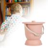 NineLife Basics Portable Commode Bucket for Nighttime Use, Pink view 2