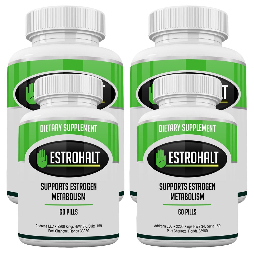 Estrohalt 4 Pack - Diindolylmethane (DIM) and Indole 3 Carbinol (I3C) Supplement for Men & Women - 240 Pills
