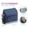NOVA Deluxe Wheelchair Bag Large Storage Backpack for Manual & Electric Wheelchairs, Hangs Securely on Chair Back, Universal Mobility Organizer - Blue view 2