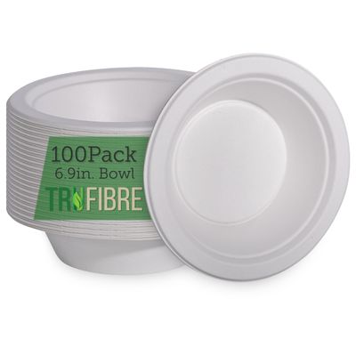 TruFibre Heavy Duty Styrofoam Bowls, 100 Pack, 16 oz Paper Bowls