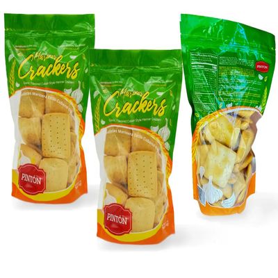 Garlic Marinera Crackers with Rosemary, Square Crunchy Thins, Aromatic Crispy Snack for Soups & Salads | PINTON | 7 oz - Pack of 3