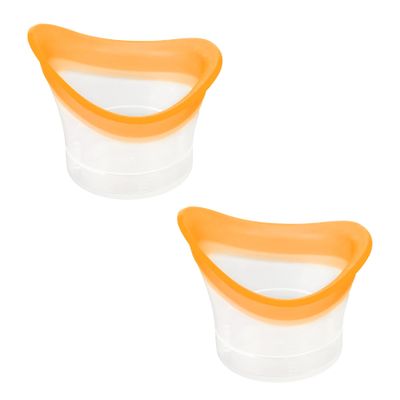 2pcs Eye Wash Cup Eye Wash Cleaner Kit Silicone Eyes Cleaning Cup for Rinse Portable eye Care Tool Transparent with Storage Container for Quick Relief Tired Eyes Cleaning Dust (Orange)