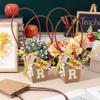 Gilprop 30 Packs Bouquet Bag Kraft Paper Flower Gift Bags with Handle Bouquet Bag Box with Waterproof Lining for Birthday Wedding Party Favors (12.5 x 4.9 x 3.1 Inch,Brown) view 3