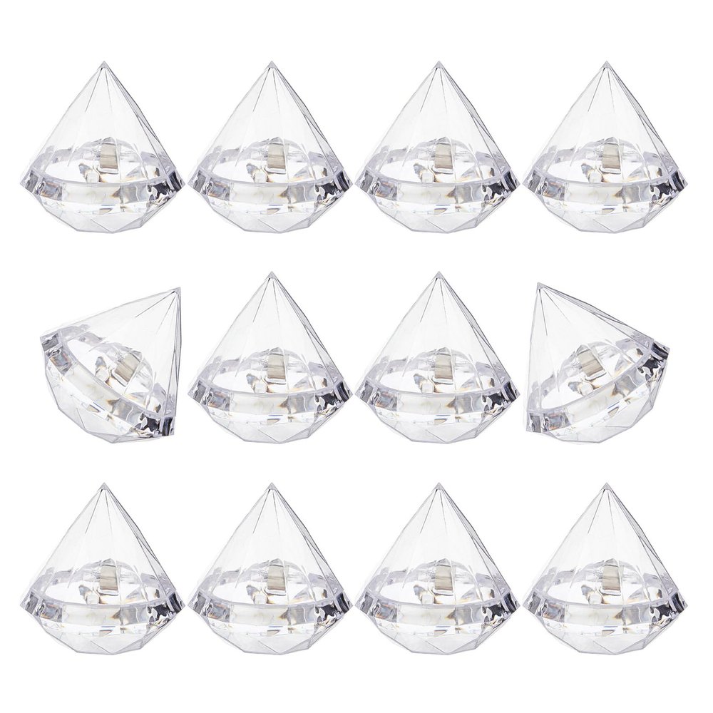 12Pcs Festival Diamonds Candy Holders Unique Diamonds Jewelry Candy Case With Lid For Party Treats And Packaging
