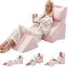 WSOFRLAC 4PCS Orthopedic Bed Wedge Pillow Set for Post Surgery Recovery - Adjustable Memory Foam Support Pillows for Back/Leg/Shoulder Pain Relief, Acid Reflux & Anti Snoring Sleeping System, Pink view 1