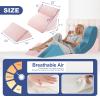WSOFRLAC 4PCS Orthopedic Bed Wedge Pillow Set for Post Surgery Recovery - Adjustable Memory Foam Support Pillows for Back/Leg/Shoulder Pain Relief, Acid Reflux & Anti Snoring Sleeping System, Pink view 2