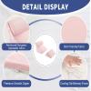 WSOFRLAC 4PCS Orthopedic Bed Wedge Pillow Set for Post Surgery Recovery - Adjustable Memory Foam Support Pillows for Back/Leg/Shoulder Pain Relief, Acid Reflux & Anti Snoring Sleeping System, Pink view 4