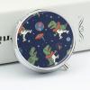 Dinosaur Rocket Pill Box 3 Compartment Travel Pill Organizer 3 Times A Day Cute Mini Pill Case for Purse & Pocket Portable Metal Medicine Box with Mirror Round Daily Medicine Vitamin Container view 4