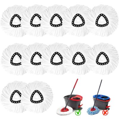 12 Pack Spin Mop Replacement Heads, Mop Replace Head Easywring 1-Tank System, Mop Head Replacement for Hardwood Floor Cleaning, Machine Washable and Easy to Replace