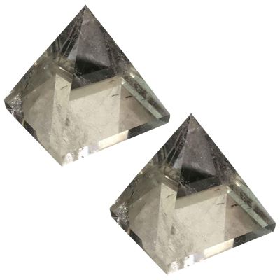 beisup 2PCS Clear Quartz Pyramid, 2IN Natural Healing Quartz Energy Generator for Room Decor, Spiritual Gifts, Reiki, Chakra, Witchcraft, Yoga, Meditation Accessories