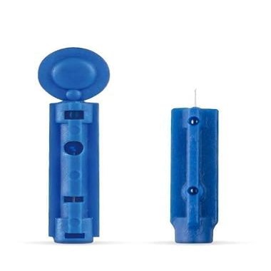 Blood Lancets for Testing, 100 Round Needles, Blue Pack of (100)