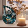 JAGLASH Dragonfly Cremation Urns for Human Ashes - Large Urn for Ashes Adult Male - Cross Drop Cremains Containers - Blue Funeral Remembrance Gift for Loss (10 Inch) view 3