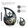 JAGLASH Cardinal Theme 10 Inch Cremation Urn for Adult Male - Urns for Human Ashes Adult Female - Tear Drop Urn for Ashes - Cremation Keepsakes for Grandma view 2