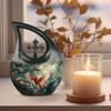 JAGLASH Cardinal Theme 10 Inch Cremation Urn for Adult Male - Urns for Human Ashes Adult Female - Tear Drop Urn for Ashes - Cremation Keepsakes for Grandma view 3