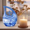 JAGLASH Fishing Urns - Burial Urns for Adult Human Ashes - Funeral Decorative Urn - Large Human Remains Memorial Urn for Women - Blue 10Inch Ash Holder - Pack of 1 view 3
