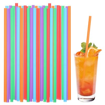 1000 Pack Plastic Drinking Straws Disposable, 7.5'' Long x 0.24'' Diameter Colorful Drinking Straws Bulk Disposable Colored Long Straight Straw for Bar Cocktails, Cafes Coffee, Restaurants Juice