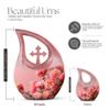 JAGLASH Rose Memorial Urns for Human Ashes Adult Female - Large Pink Funeral Urns for Adult Male - Flower Cremation Urn - Cross Drop Urn for Human Ashes Man & Women - 10 Inch view 2