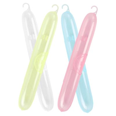 HEATSHAKING 4pcs Travel Toothbrush Container Portable Toothbrush Holder Case Brush Cover Organizer for Travel