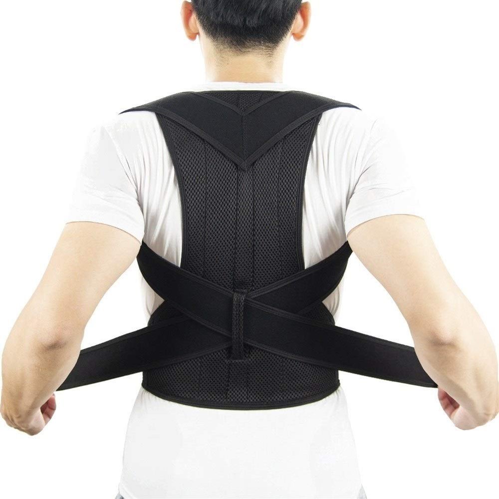 Back Corrector Adult Support Shoulder Lumbar Brace Health Care Corset Belt (XXXX)