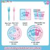 100PCS Party Plates Supplies Kit for Gender Reveal,Boy or Girl Birthday Party,Baby Shower Pink and Blue Disposable plates,Napkins,Paper Cups, Serves 20. view 3