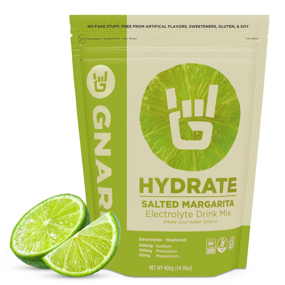 Gnarly Nutrition Hydrate Electrolyte Powder Salted Margarita Exercise Hydration Drink Mix NSF Sport Certified Electrolyte Solution, Performance & Recovery Salted Margarita, 14.10 oz