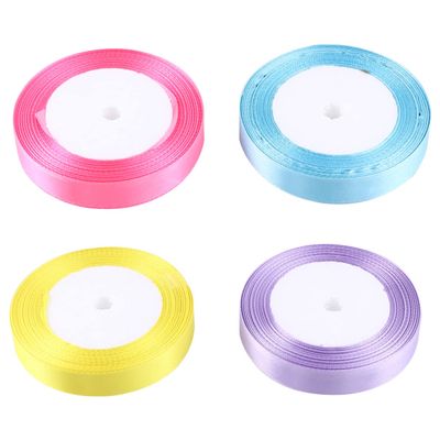 GARIOUANS 8pcs Solid Satin Ribbons for Party Decoration Wrapping Crafts Mixed Colors Each Reusable and Elegant Accessory for Christmas and Festival Celebrations