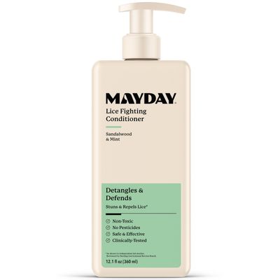 MAYDAY Lice Fighting Conditioner Sandalwood & Mint Non-Toxic, No Pesticides Stuns & Repels Lice Scientifically Proven Defense 12.1oz (360ml)