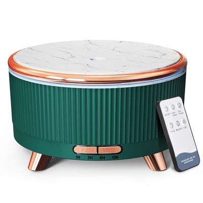 500ML Large Capacity Essential Oil Diffuser, Ultrasonic Aromatherapy Diffuser with 7 Color LED Lights with Remote Control, Cool Mist Humidifier, Timed Mist, Auto Shut-Off (Blue Green)