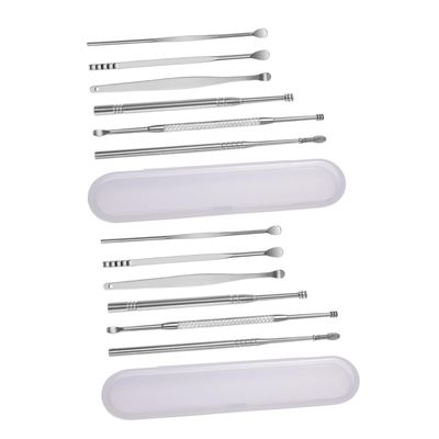 2set Sturdy Ear Spoon Kit Grade Stainless Steel Ear Cleaner Tool Easy to Use Clean Remover for Boys and Girls Adults