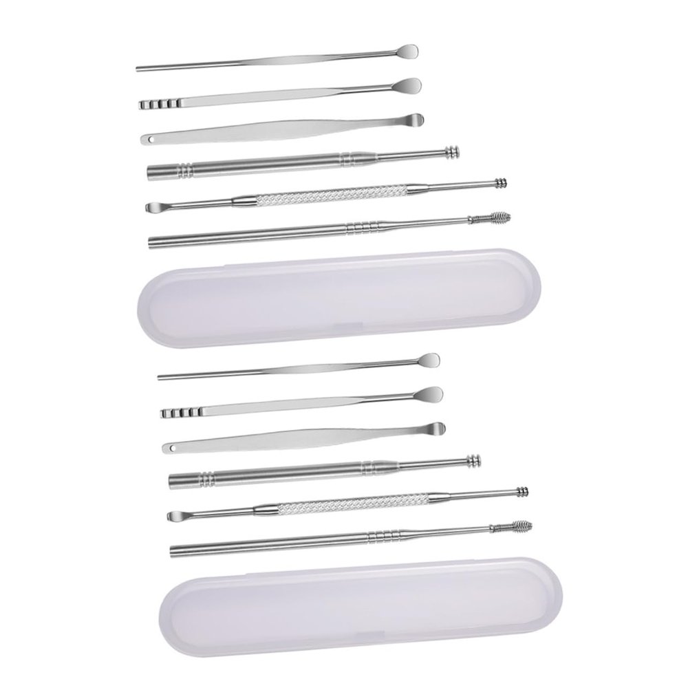 2set Sturdy Ear Spoon Kit Grade Stainless Steel Ear Cleaner Tool Easy to Use Clean Remover for Boys and Girls Adults
